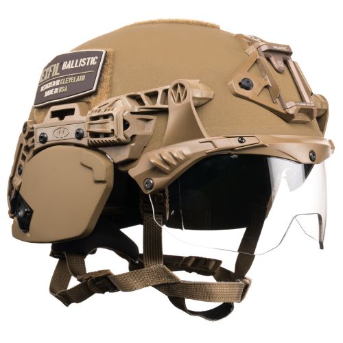 EXFIL Ballistic Ear Covers and EXFIL Ballistic Visor Coyote Brown #5